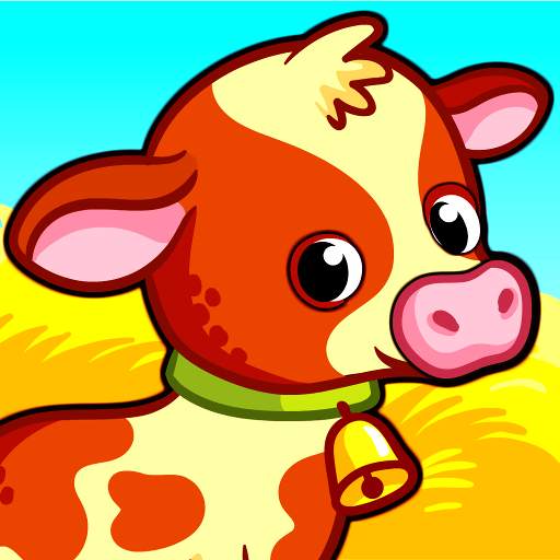Funny Farm for toddlers. Kids puzzle with animals!