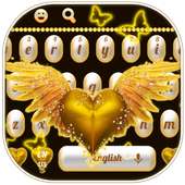 Golden Loving Angel Wings Keyboard on 9Apps