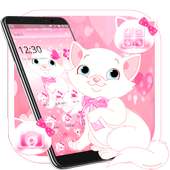 Cute Pink Cat Launcher Theme🐱