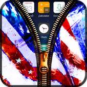 America Flag Zipper Lock Screen