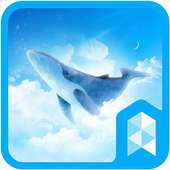 Simple Sky Blue Whale Illust Launcher theme