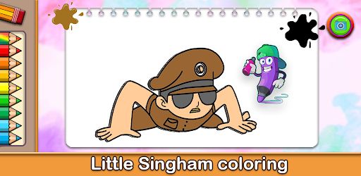 Little Singham Vs Black Shadow drawing for Kids || Little Singham drawing ❤️