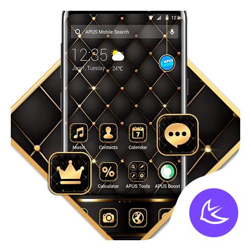 Black golden APUS Launcher theme