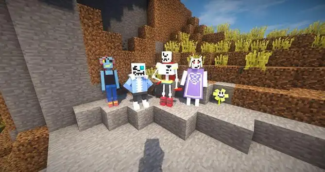 Download map Undertale Sans Fight for Minecraft Bedrock Edition 1.13 for  Android