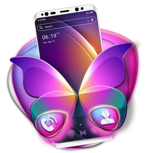 Colorful Purple Butterfly Launcher Themes