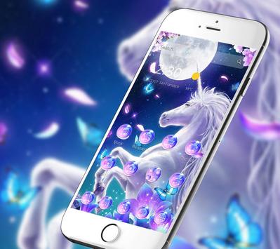 Fancy Violet Glitter Unicorn Theme скриншот 2
