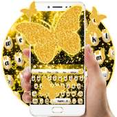 Glitter Golden Butterfly Keyboard on 9Apps