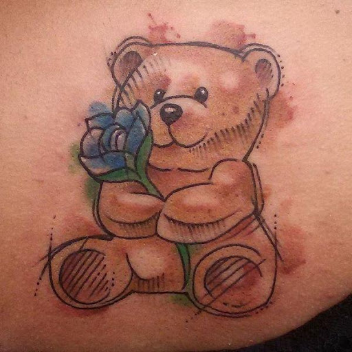 Cute Teddy Bear Tattoo Idea