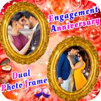 Engagement Anniversary Dual Photo Frame on 9Apps