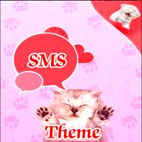 สีชมพูธีมแมว GO SMS Pro
