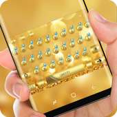 Gold Keyboard Sapphire Gems Luxury Theme
