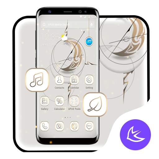 White Clock APUS Launcher theme