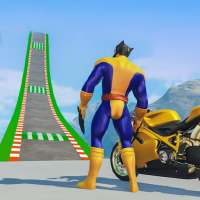 Superhero GT Bike Stunt Racing: Mega ramps games