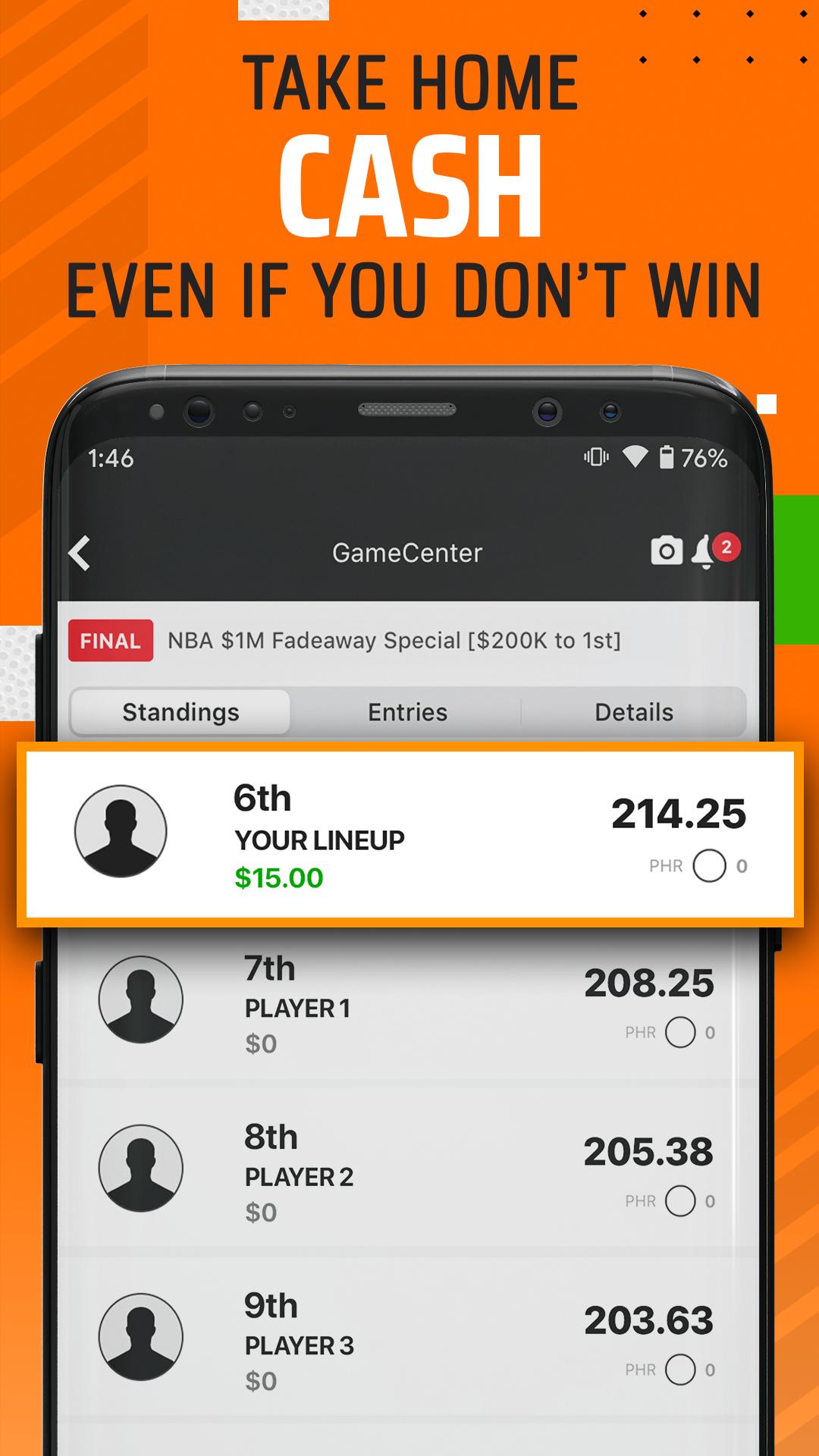 DraftKings - Daily Fantasy Sports for Cash screenshot 2