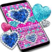 Keyboard Pink Hearts Diamonds on 9Apps