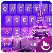 Purple Romantic Dreamy Eiffel Tower Keyboard Theme on 9Apps