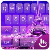 Purple Romantic Dreamy Eiffel Tower Keyboard Theme