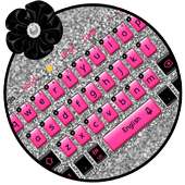 Silver Pink Glitter Keyboard Theme on 9Apps