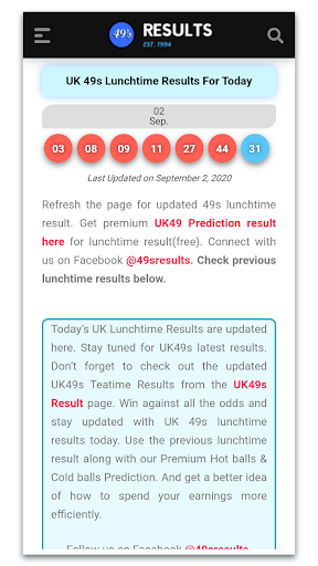 Uk49s lotto latest best sale results