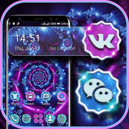 Neon Flower Art Launcher Theme