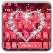 Red Romantic Diamond Love Leather Keyboard Theme