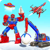 Snow Excavator Robot Car Game-Robot Transform Game on 9Apps