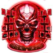 Neon Tech Red Skull Keyboard Theme