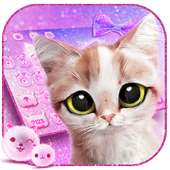Pink Cute Cat Keyboard Theme