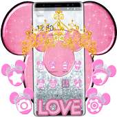 Princess Cute minny pink Bow Silver Diamond Theme on 9Apps