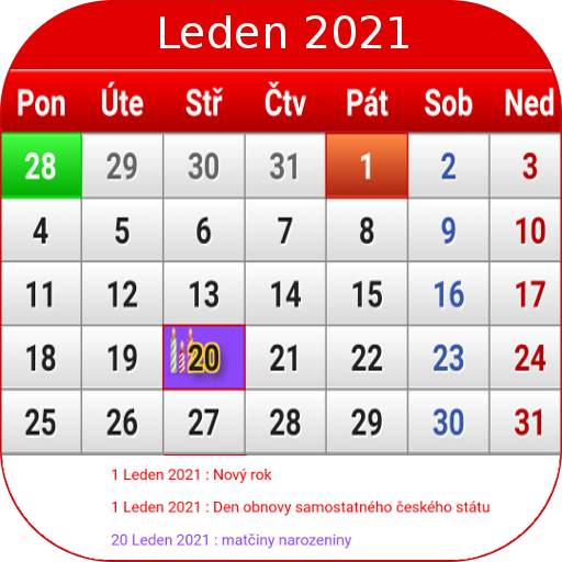 Czech Calendar 2021