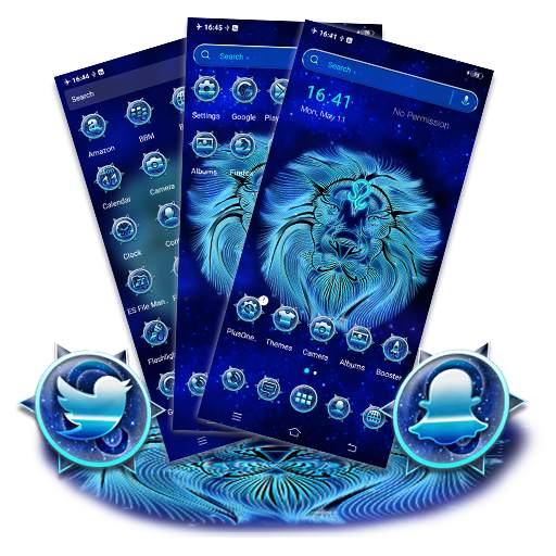 Leo Zodiac Sign Neon Launcher Theme