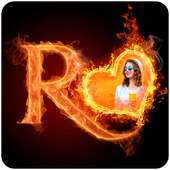 Fire Text Photo Frame