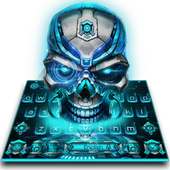 Neon Tech Skull Keyboard