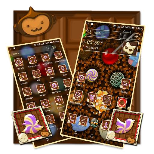 Chocolate Candy Launcher Theme