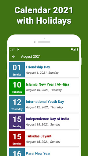 Calendar 2021 with Holidays screenshot 5