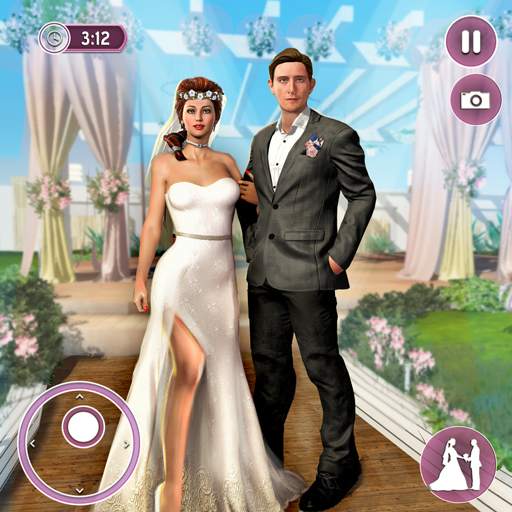 Newlyweds Couple Happy Family Virtual Wedding Game