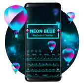 Neon Blue Digital Keyboard Theme on 9Apps