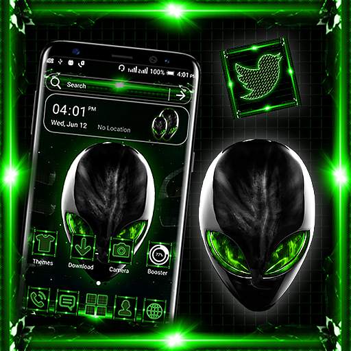 Alien Green Launcher Theme