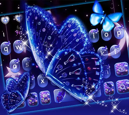 Blue Glitter Butterfly Keyboard Theme APK Download 2023 - Free - 9Apps