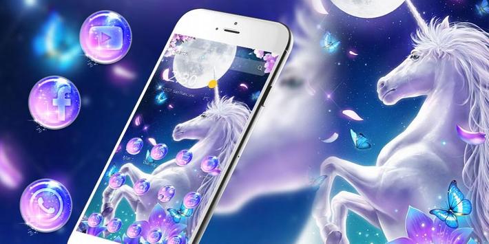 Fancy Violet Glitter Unicorn Theme скриншот 4