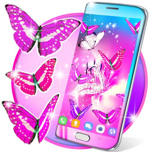 Pink butterfly live wallpaper