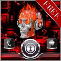 Free Skull on Fire Go Locker theme