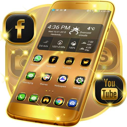 Neon Gold Theme For Launcher