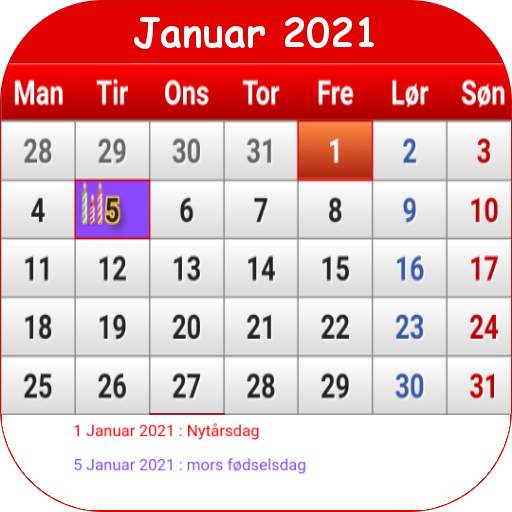 Dansk Kalender 2021