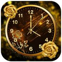 Golden Rose Clock Live Wallpaper