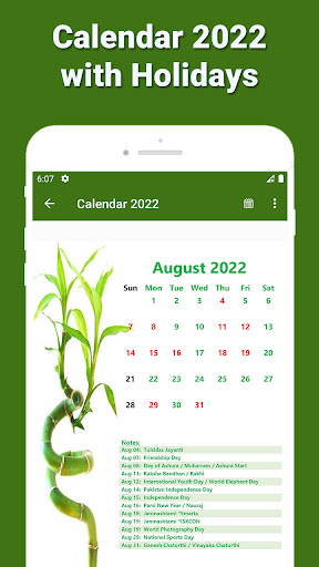 Calendar 2022 with Holidays screenshot 4