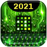 Green Light Cyber Circuit Wallpaper and Keyboard on 9Apps