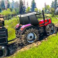pertanian menarik traktor gila sopir