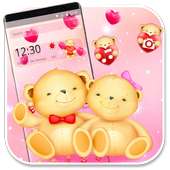 Cute Pink Teddy Couple Theme