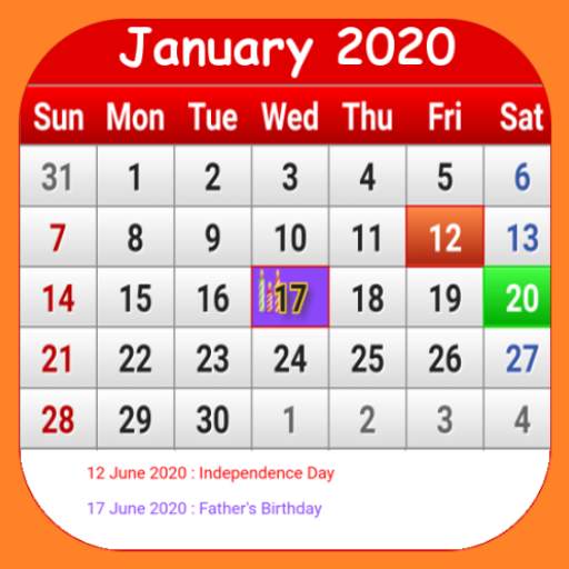 Philippines Calendar 2020